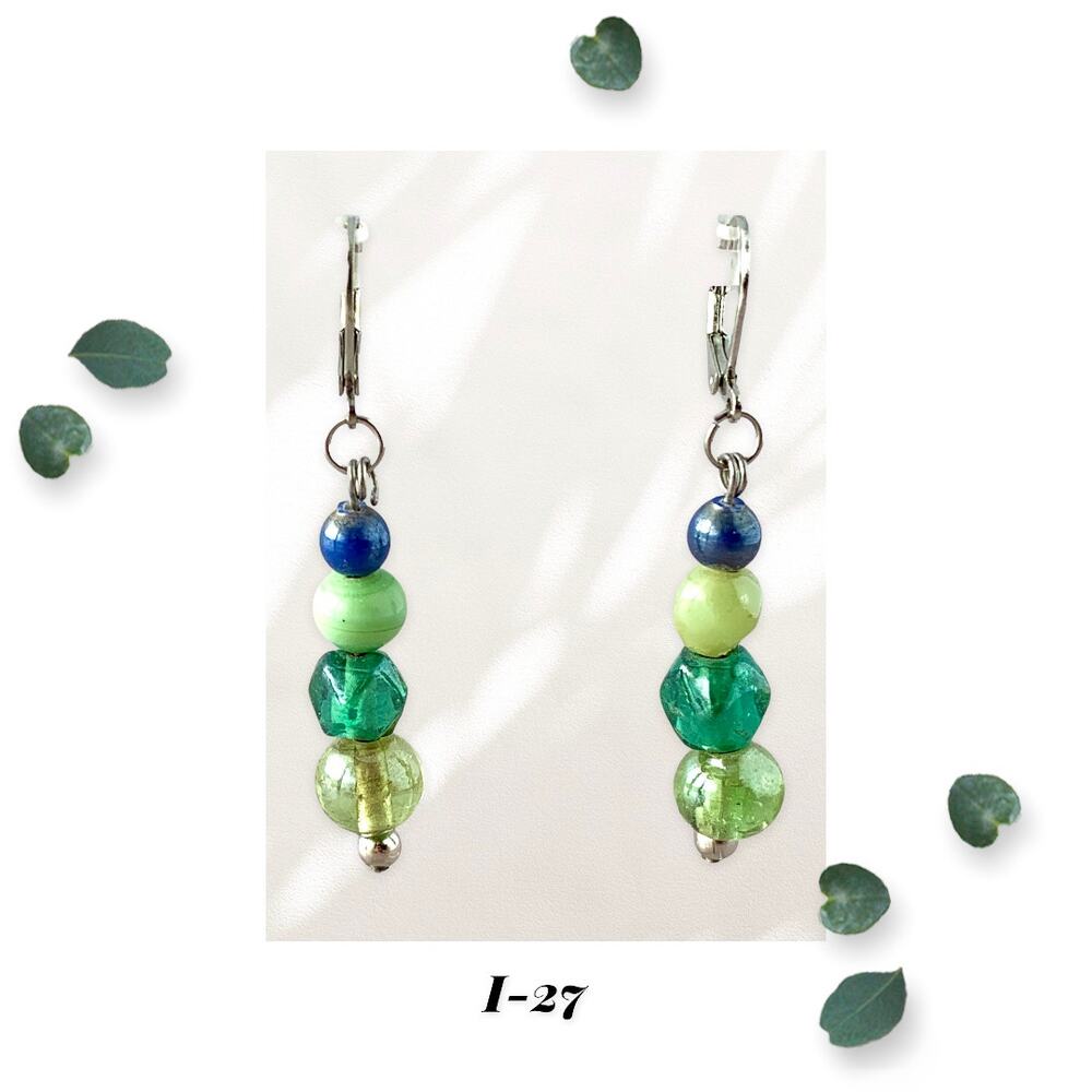Escape Route - Glass Bead Dangle Earrings